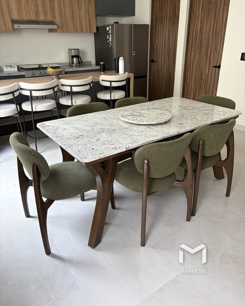 Comedor Andes en Granito Blanco Romano